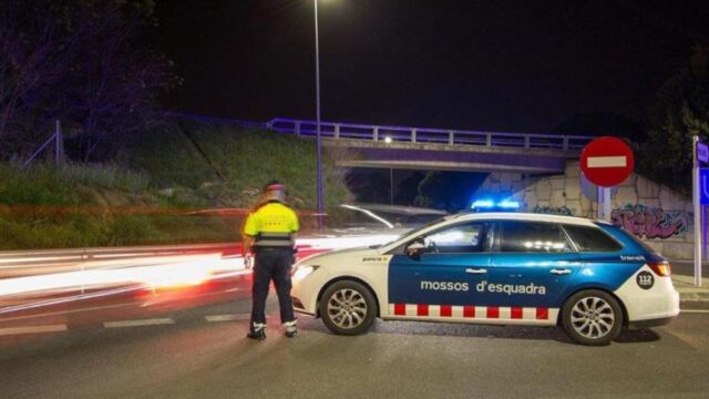 Control policial dels Mossos d'Esquadra.